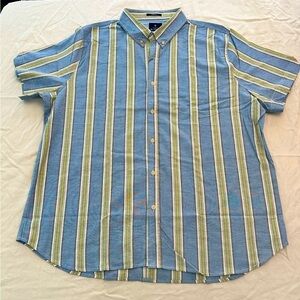 Ben Sherman Striped Oxford Shirt Short Sleeves XXL NWT